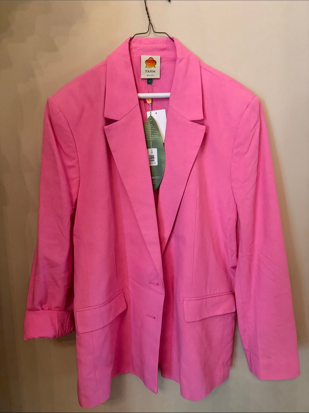 FARM Rio Bright Pink Tailored Blazer Jacket